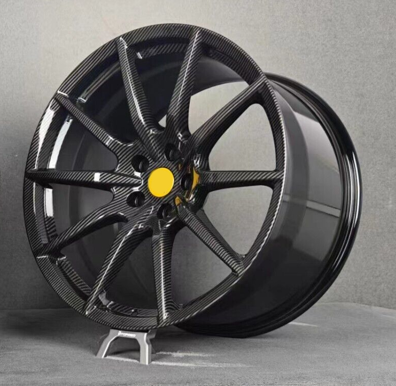 FC 200 - 20 Inch Aerodynamics Split Setup Aftermarket Forged Custom Made Wheels Set Type for Ferrari Carbon Look Revolution Aerodynamics Split Setup