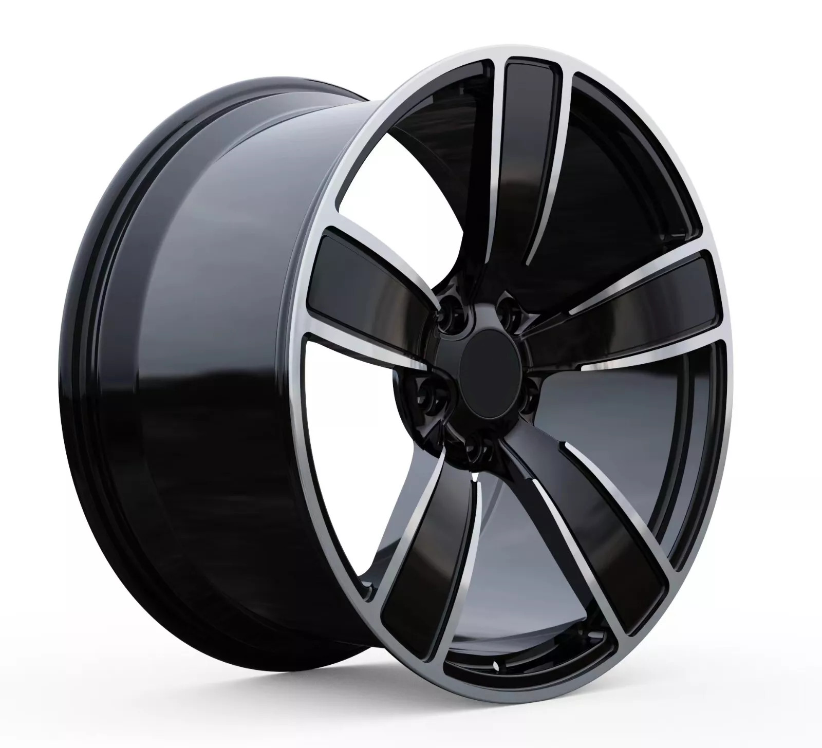 PS 205 - 22x9.5 Inch Aftermarket Platinum Black GTS Forged Coupe Wheels Set for Porsche Cayenne